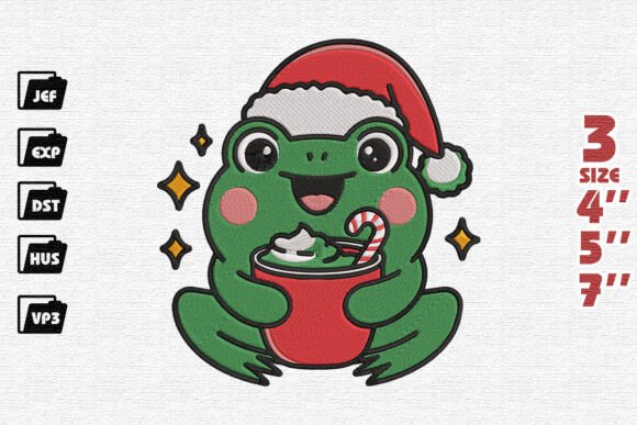 Cute Christmas Frog Embroidery Review