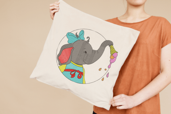 Cute Elephant Digital Embroidery Design