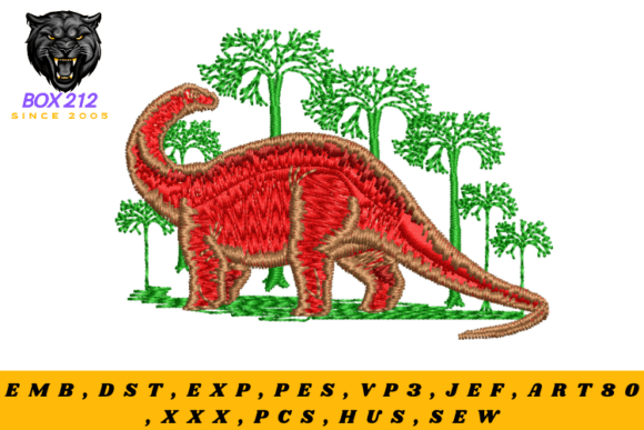Dinosaur Battle Embroidery Design