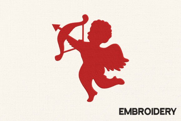 Embroidery Cupid Valentine Design