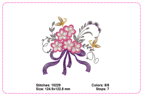 Floral Butterfly Embroidery Designs