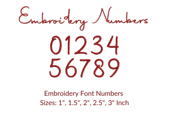 Haglos Number Fonts Embroidery Design