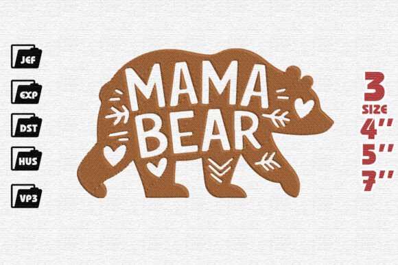 Mama Bear Love Embroidery
