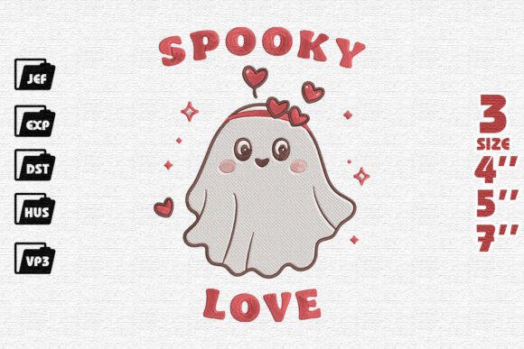 Sweetheart Ghost Embroidery Pattern