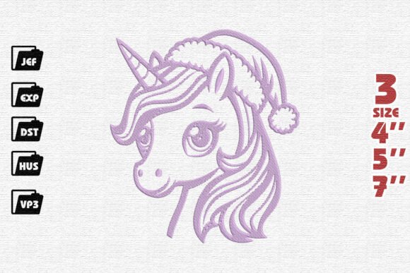 Whimsical Unicorn with Santa Hat Embroidery Review